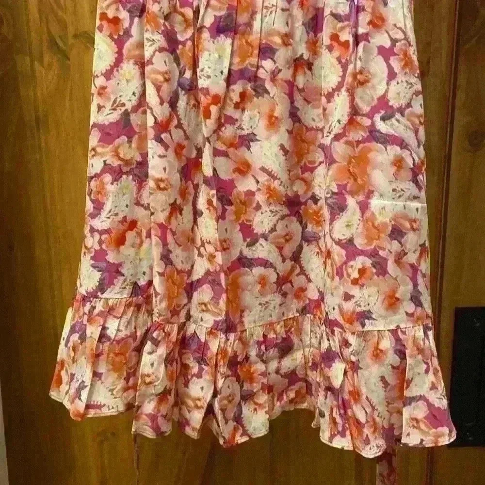 Ba&sh Woman’s Ruffle Mini Dress-Diamond Fushia-Large. NWT - Picture 2 of 9